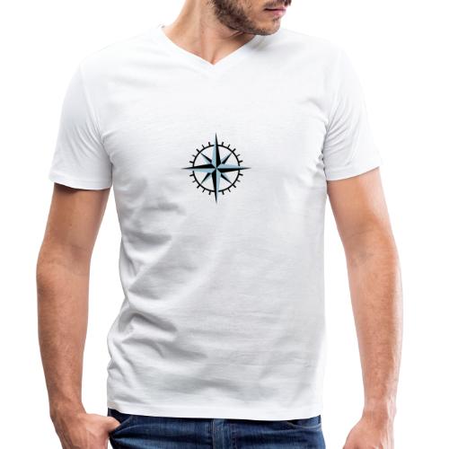 kompas - Ekologiczna koszulka męska z dekoltem w serek Stanley & Stella