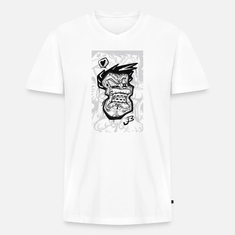 Goth Toon - Männer Premium Bio T-Shirt mit V-Ausschnitt - Weiß