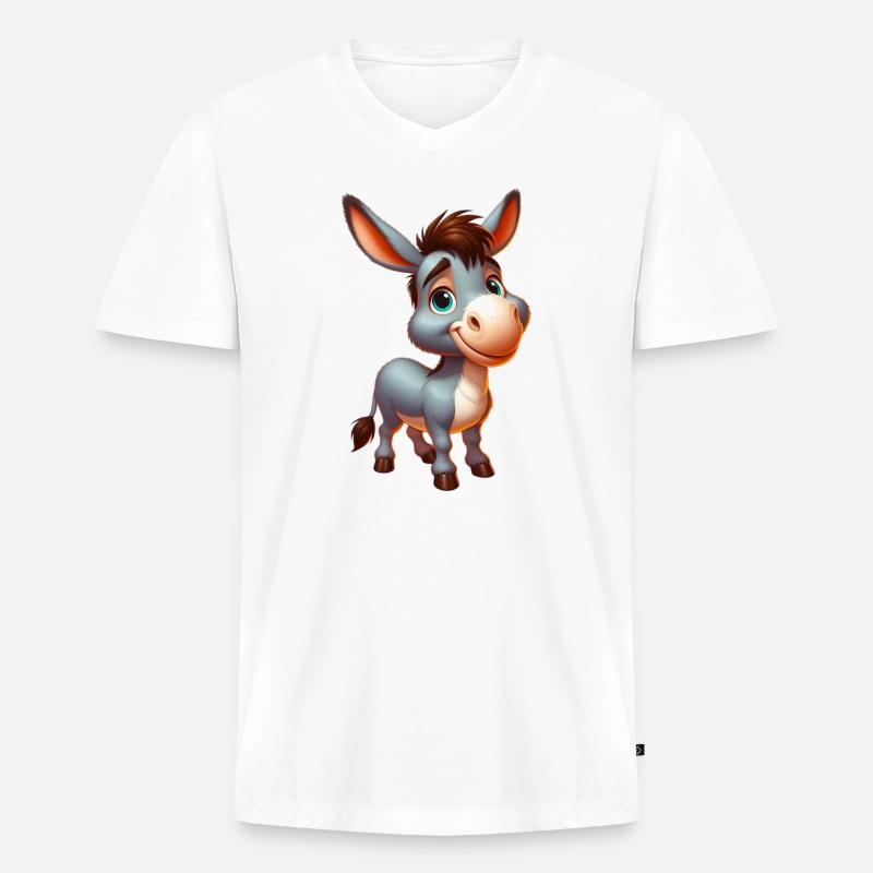 Esel Esel Schnuller Maultier - Männer Premium Bio T-Shirt mit V-Ausschnitt - Weiß