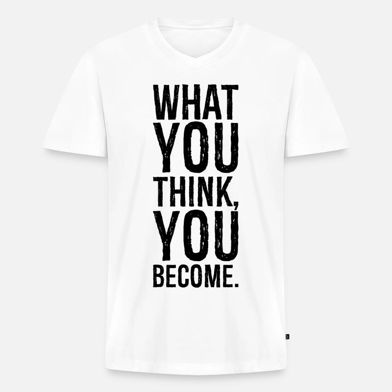 was du glaubst zu werden - Männer Premium Bio T-Shirt mit V-Ausschnitt - Weiß