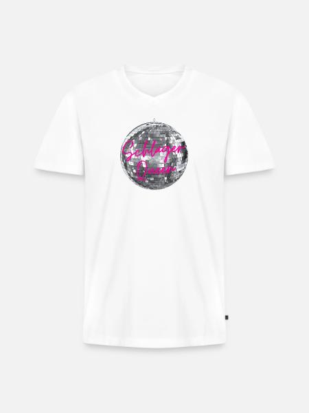 Schlager Queen - Men's Premium Organic T-shirt with V-neck - white