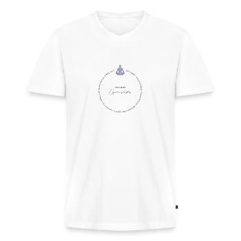 Human Design Generator Eigenschaften - Männer Premium Bio T-Shirt mit V-Ausschnitt - Weiß - Vorne - Nico (187cm)