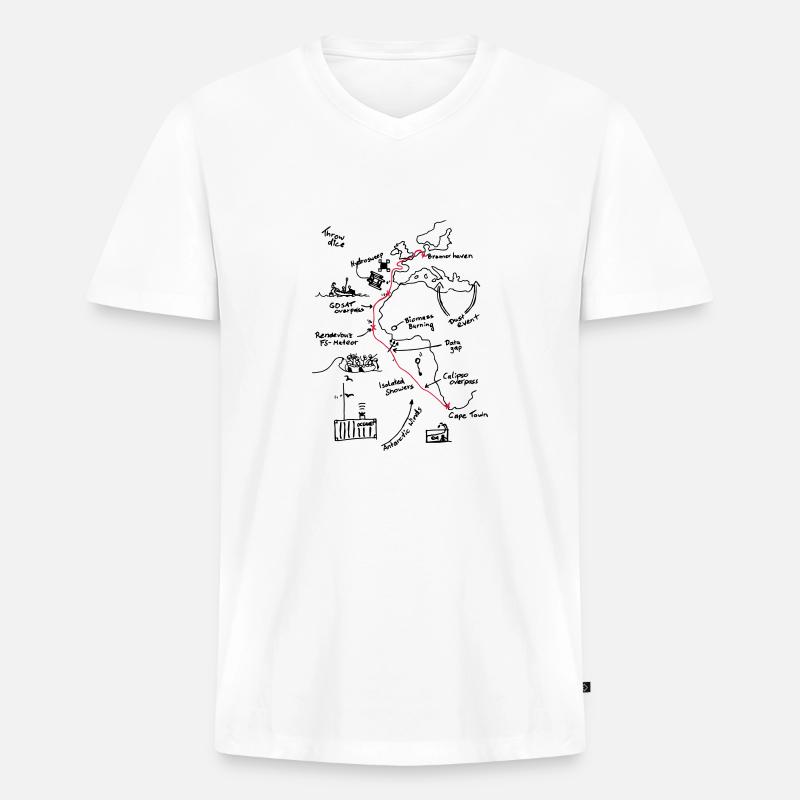 Polarstern Cruiseplot - Männer Premium Bio T-Shirt mit V-Ausschnitt - Weiß