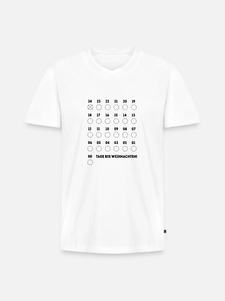 Adventskalender - Männer Premium Bio T-Shirt mit V-Ausschnitt - Weiß