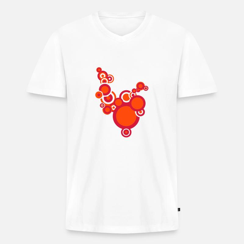retromuster-2 - Männer Premium Bio T-Shirt mit V-Ausschnitt - Weiß
