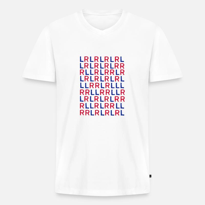 leftrightleftleft - Männer Premium Bio T-Shirt mit V-Ausschnitt - Weiß