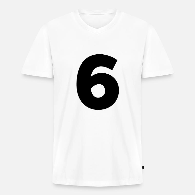 6.6 - Männer Premium Bio T-Shirt mit V-Ausschnitt - Weiß