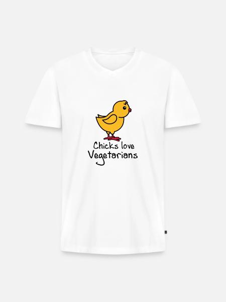 vegetarians - Men's Premium Organic T-shirt with V-neck - white