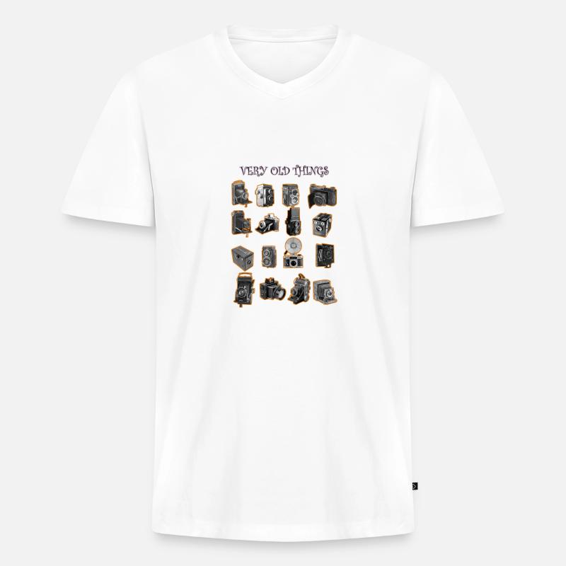 SEHR ALTE DINGE - Männer Premium Bio T-Shirt mit V-Ausschnitt - Weiß