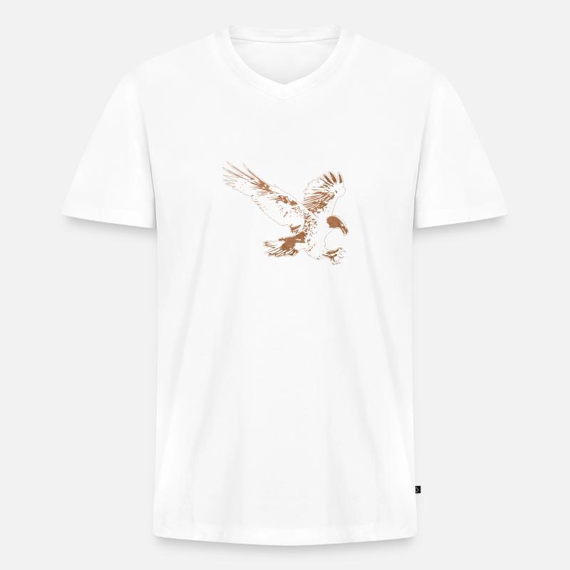 An eagle - Männer Premium Bio T-Shirt mit V-Ausschnitt - Weiß