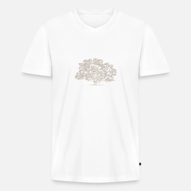 A big tree - Männer Premium Bio T-Shirt mit V-Ausschnitt - Weiß