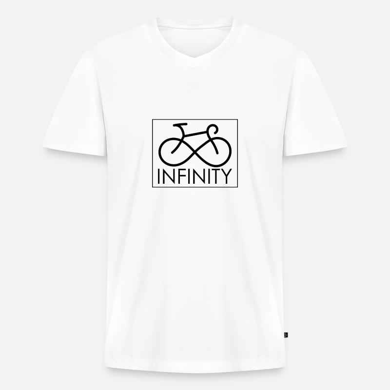 Fahrrad INFINITY - Männer Premium Bio T-Shirt mit V-Ausschnitt - Weiß