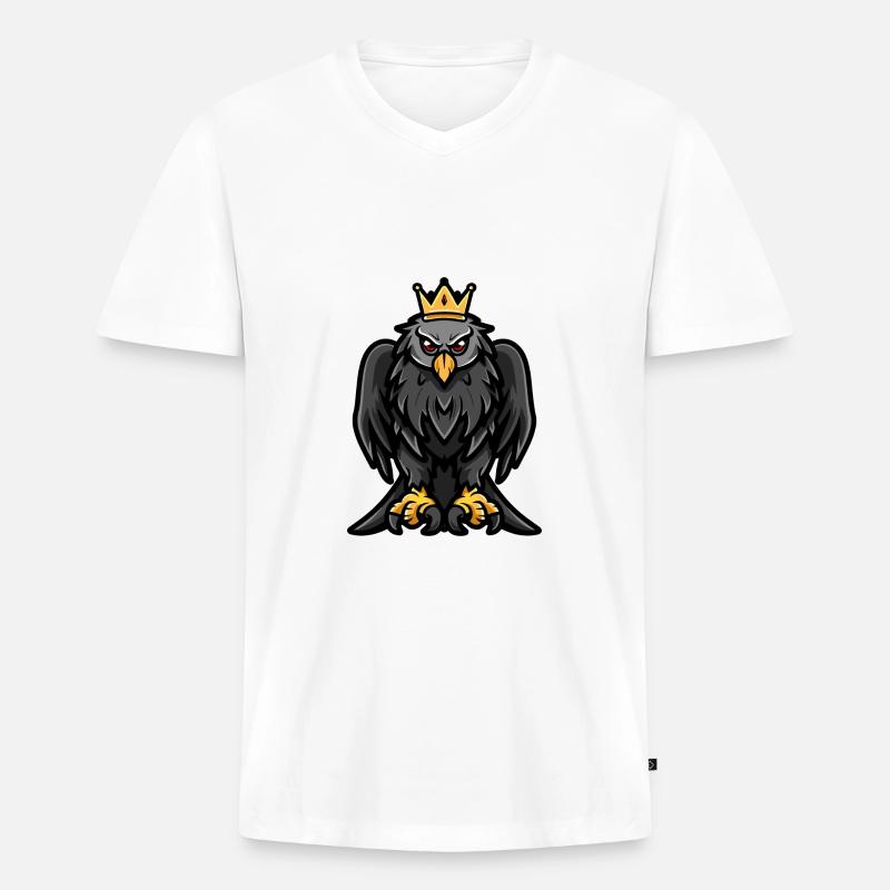 Harpyie Vogel Comic Krone - Männer Premium Bio T-Shirt mit V-Ausschnitt - Weiß