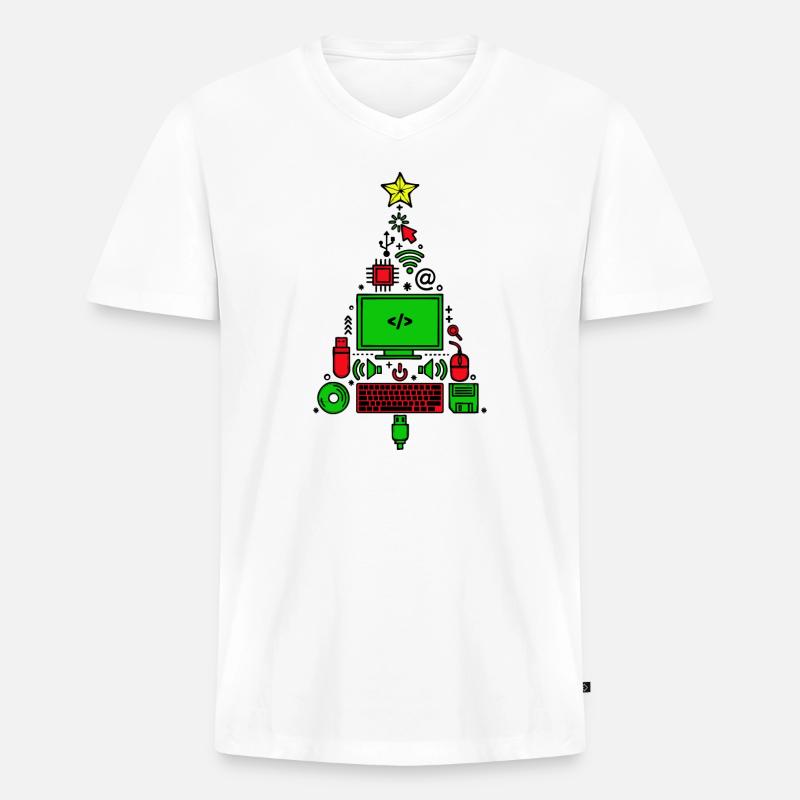 Code Computer Code Debug Skripting Programmierer - Männer Premium Bio T-Shirt mit V-Ausschnitt - Weiß
