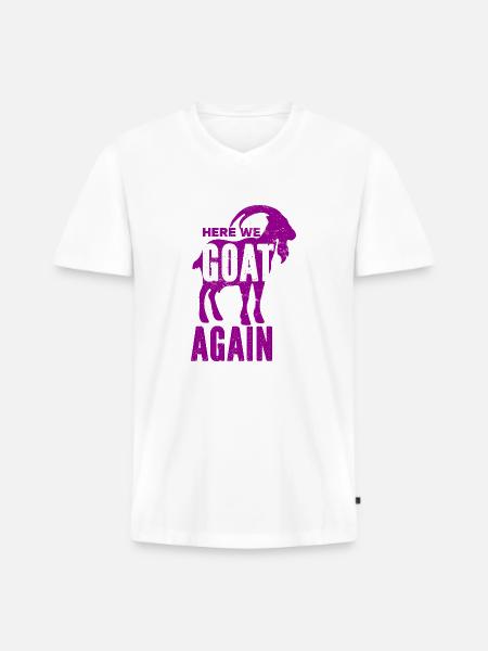 Ged - Buk - Ged - Gård - Zoo - Ferie - Premium økologisk T-shirt med V-hals til mænd - hvid