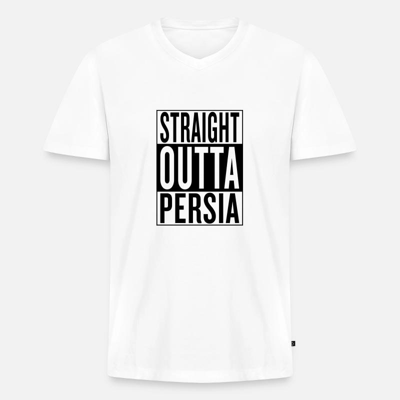 Persia - Männer Premium Bio T-Shirt mit V-Ausschnitt - Weiß