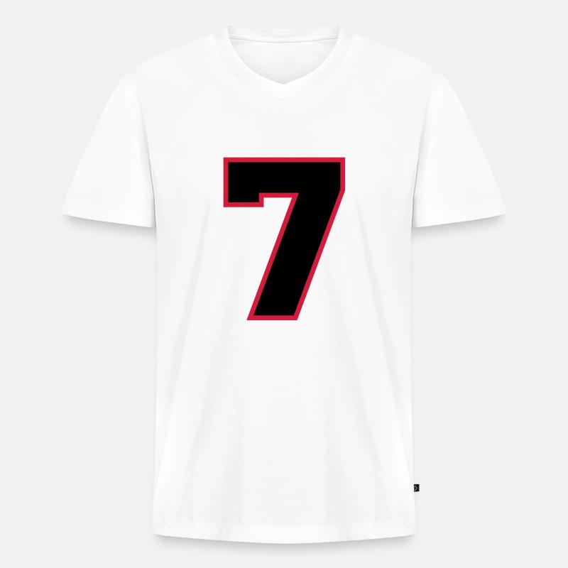 2cnumber7 - Männer Premium Bio T-Shirt mit V-Ausschnitt - Weiß