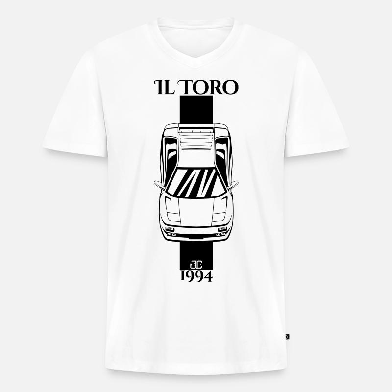 il toro SE 1994 - Männer Premium Bio T-Shirt mit V-Ausschnitt - Weiß