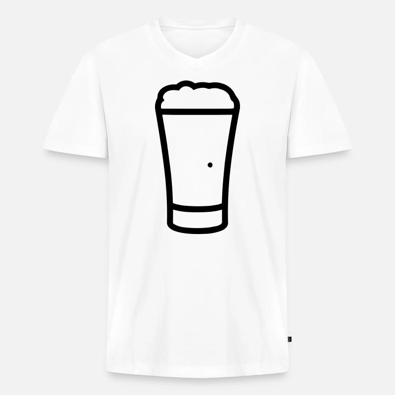 Bier - Männer Premium Bio T-Shirt mit V-Ausschnitt - Weiß