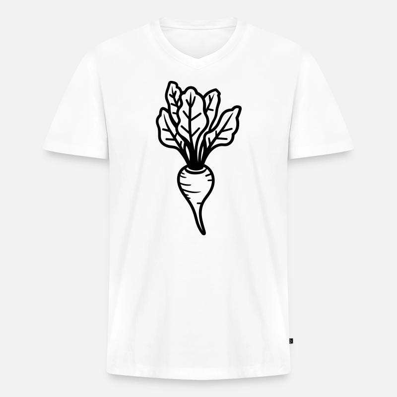 Rübe - Männer Premium Bio T-Shirt mit V-Ausschnitt - Weiß