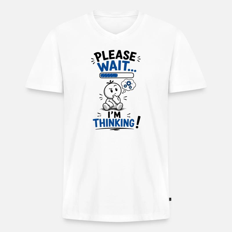 Wait... Loading reflection - Men's Premium Organic T-shirt with V-neck - white