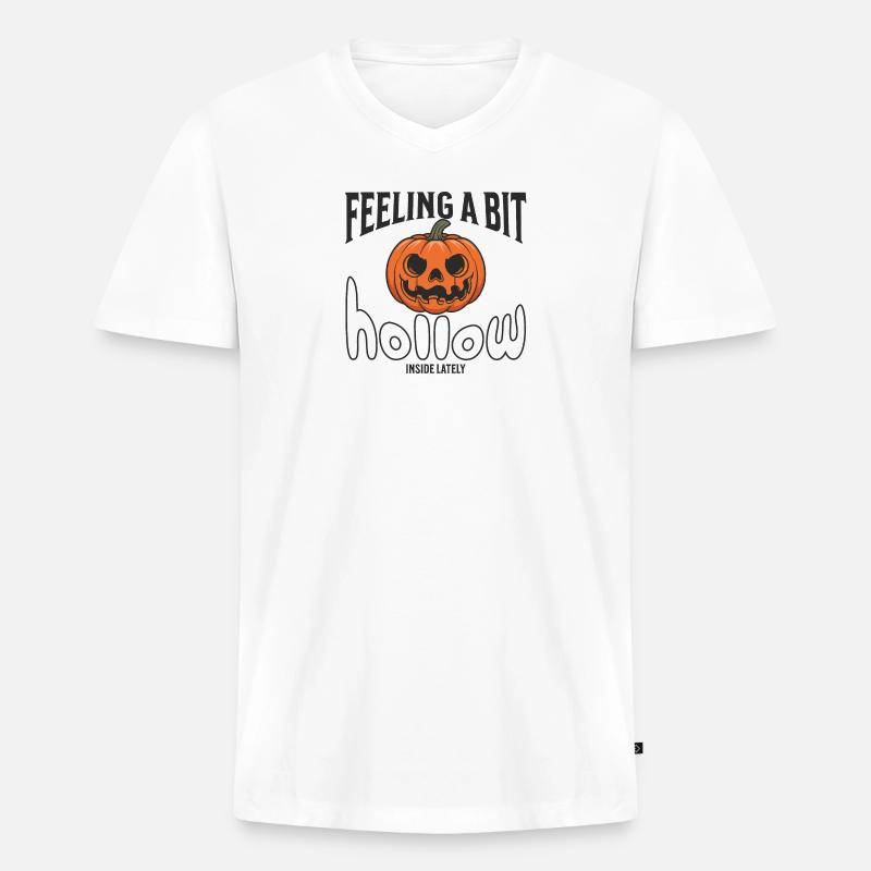 Feeling a bit hollow inside - Männer Premium Bio T-Shirt mit V-Ausschnitt - Weiß