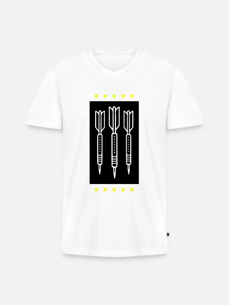 Darts Team Darts Icon - Men's Premium Organic T-shirt with V-neck - white