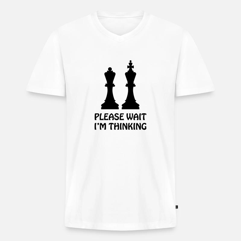 boardgame chess backgammon game night - Männer Premium Bio T-Shirt mit V-Ausschnitt - Weiß