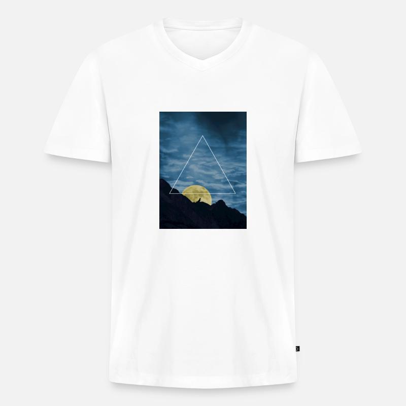 wolf-triangle - Männer Premium Bio T-Shirt mit V-Ausschnitt - Weiß