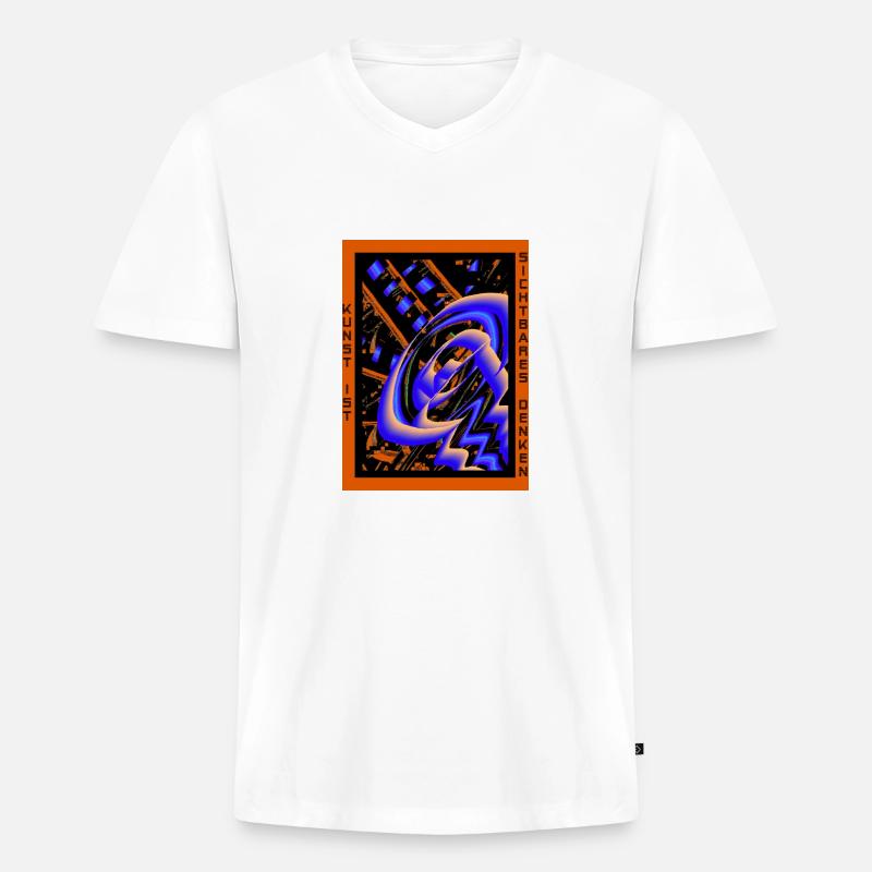 Design Kunst Bibi 5 - LIMITED - Männer Premium Bio T-Shirt mit V-Ausschnitt - Weiß