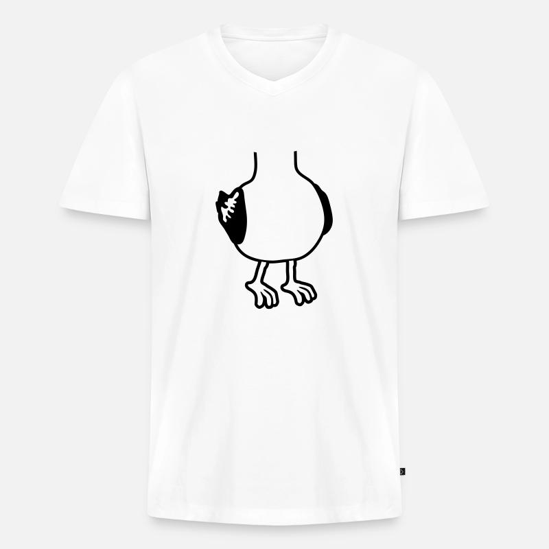 Kostüm Möwe ohne Kopf - Männer Premium Bio T-Shirt mit V-Ausschnitt - Weiß