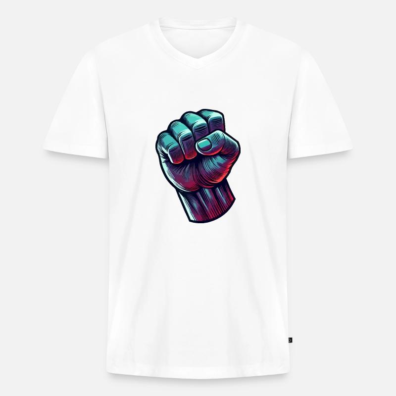 faust comic - Männer Premium Bio T-Shirt mit V-Ausschnitt - Weiß