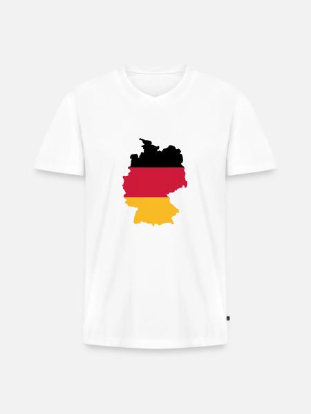 Deutschland - Männer Premium Bio T-Shirt mit V-Ausschnitt - Weiß