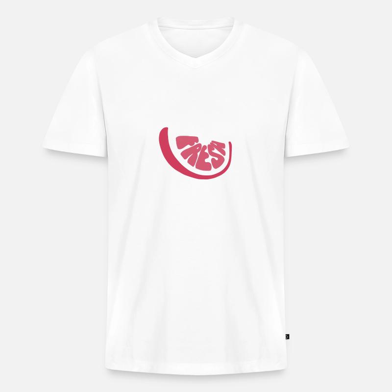 Fresh Grapefruit - Männer Premium Bio T-Shirt mit V-Ausschnitt - Weiß