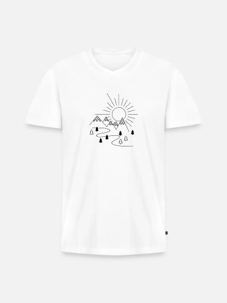 mountains - Men's Premium Organic T-shirt with V-neck - white