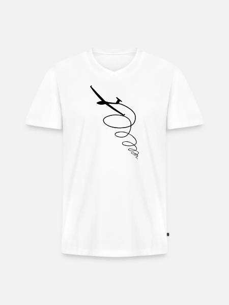 Glider kredser i termik gave sport - Premium økologisk T-shirt med V-hals til mænd - hvid