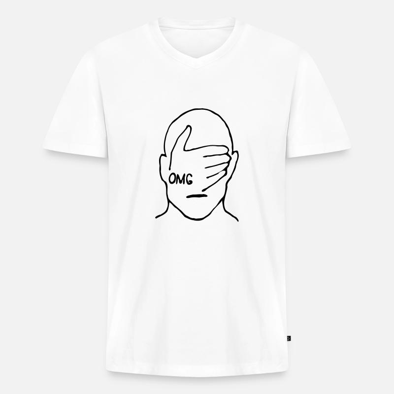 OMG - Männer Premium Bio T-Shirt mit V-Ausschnitt - Weiß
