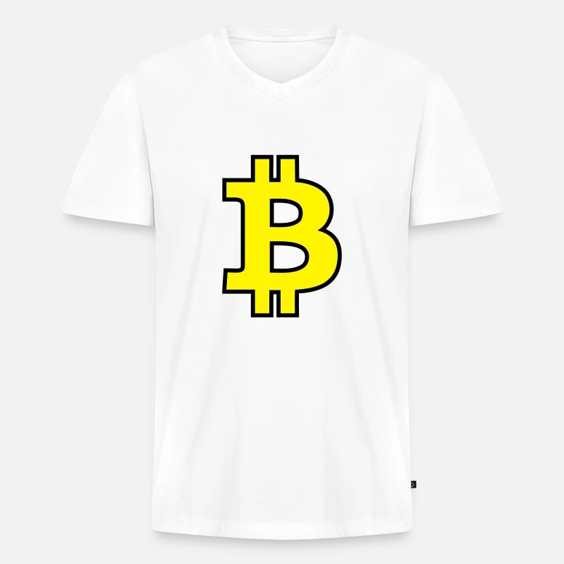 Bitcoin Satoshi Nakamoto - Männer Premium Bio T-Shirt mit V-Ausschnitt - Weiß