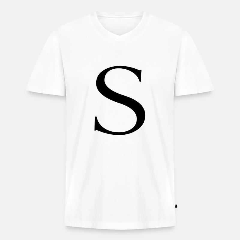 s - Männer Premium Bio T-Shirt mit V-Ausschnitt - Weiß