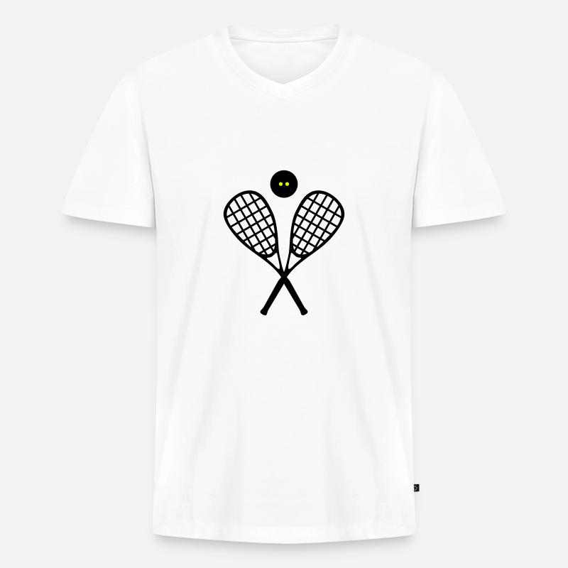 Squash - Männer Premium Bio T-Shirt mit V-Ausschnitt - Weiß