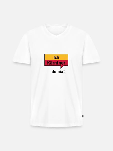 Je Carinthie - vous nix - T-shirt encolure en V Premium bio Homme - blanc
