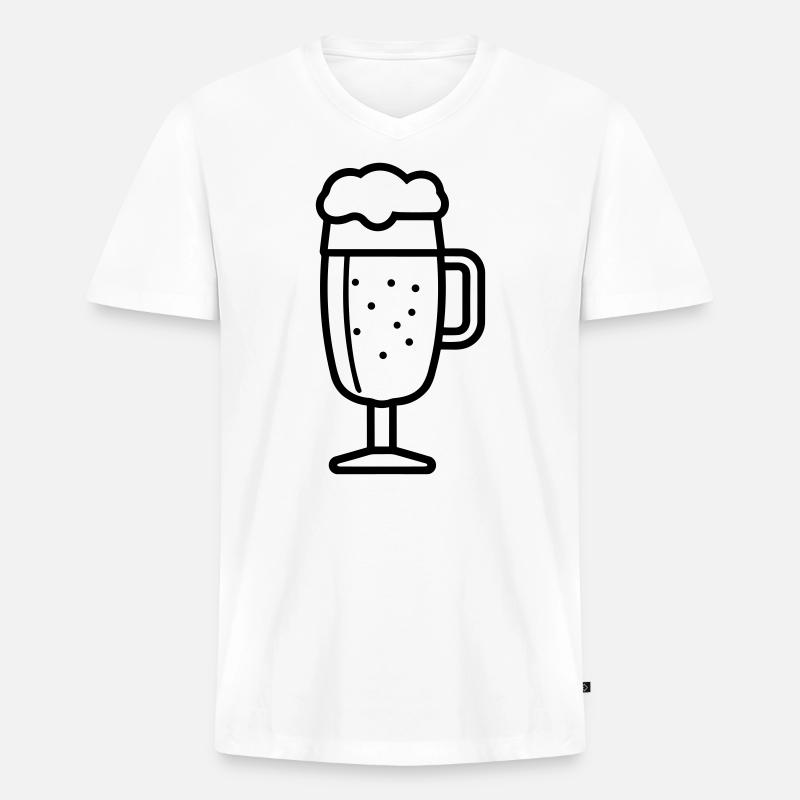 Bier - Männer Premium Bio T-Shirt mit V-Ausschnitt - Weiß