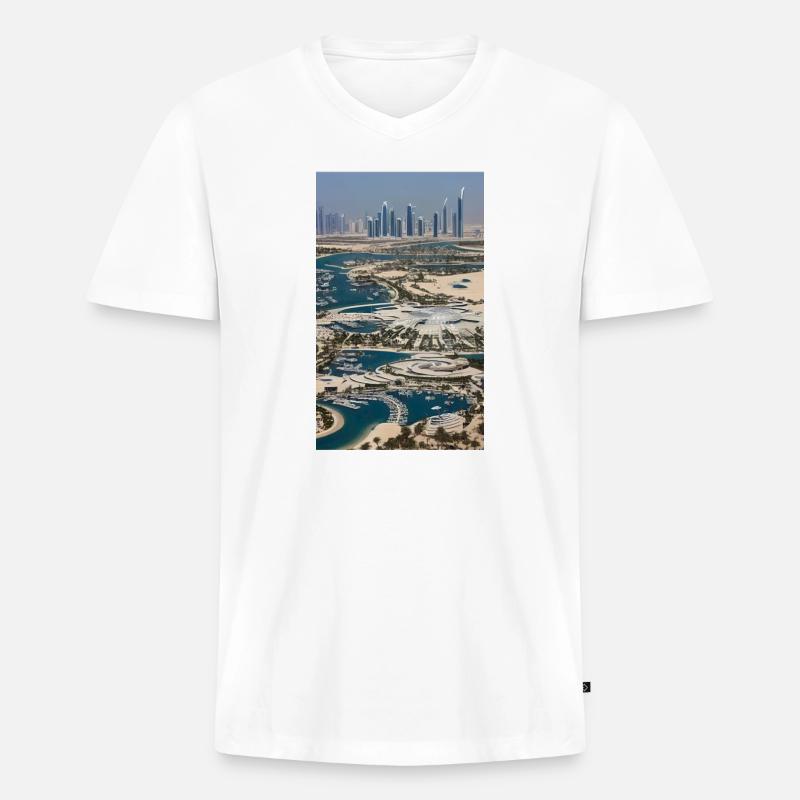 Abu Dhabi Abu Dhabi - Männer Premium Bio T-Shirt mit V-Ausschnitt - Weiß