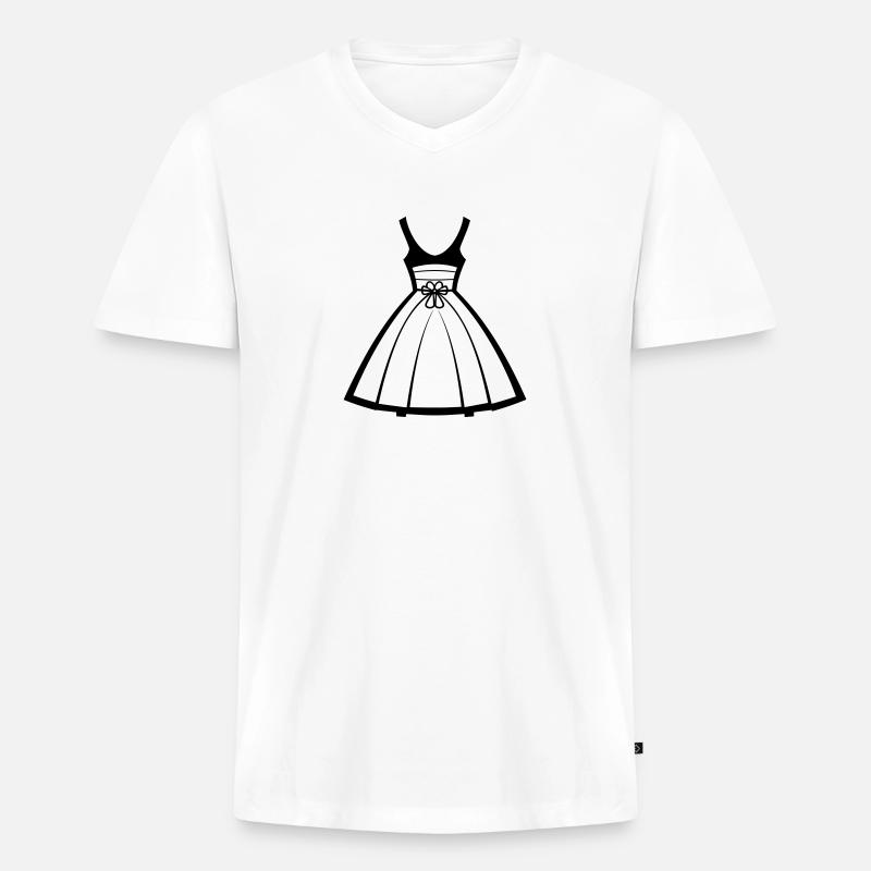 Kleid - Männer Premium Bio T-Shirt mit V-Ausschnitt - Weiß