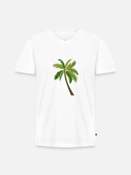 palm tree palm palms - Men's Premium Organic T-shirt with V-neck - white