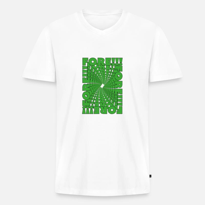 Fore! Golfen mit Stil - Männer Premium Bio T-Shirt mit V-Ausschnitt - Weiß