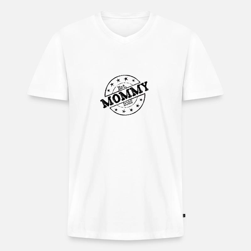 Mutter Mama seit 2022 Geburt - Männer Premium Bio T-Shirt mit V-Ausschnitt - Weiß