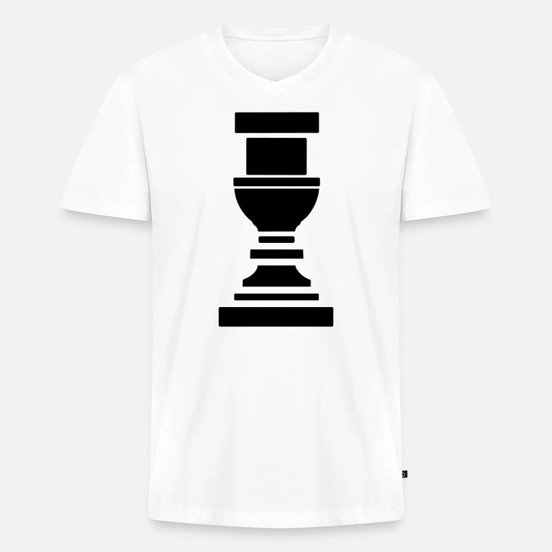 Griechische Säule - Männer Premium Bio T-Shirt mit V-Ausschnitt - Weiß