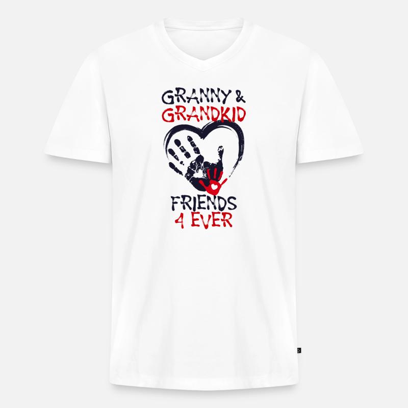 Enkelkind Großmutter Oma Statement Seniorin - Männer Premium Bio T-Shirt mit V-Ausschnitt - Weiß