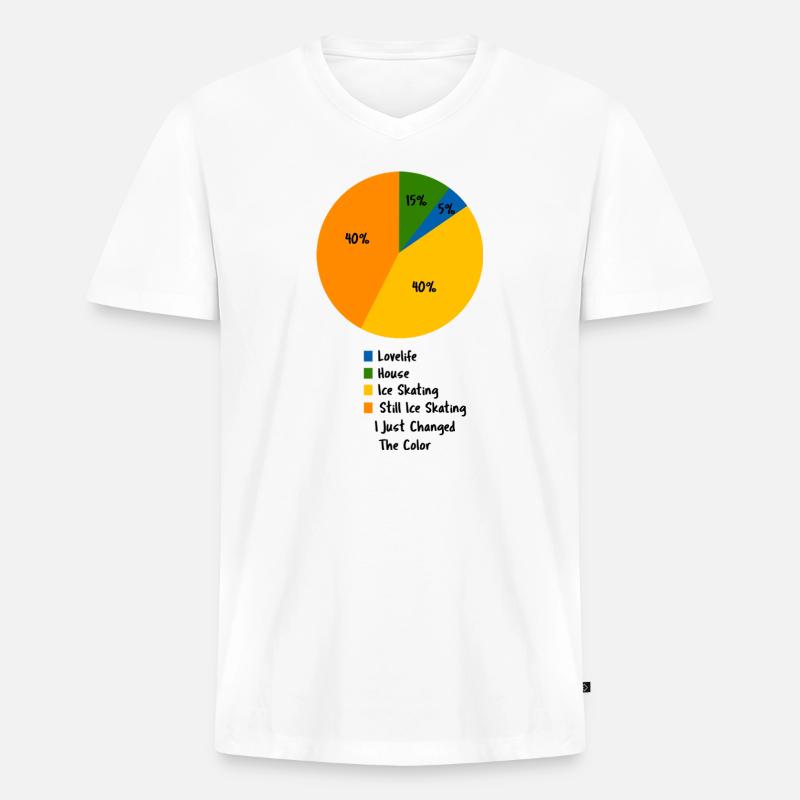 Eislauf-Leben Pie-Chart Eiskunstläufer - Männer Premium Bio T-Shirt mit V-Ausschnitt - Weiß